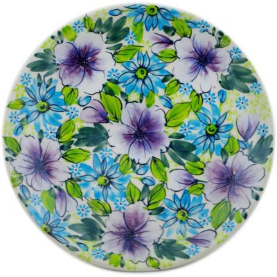 Polmedia Polish Pottery Dessert Plate UNIKAT - Purple Dream Pattern Handmade in Boleslawiec Poland by Ceramika Dalia + Certificate of Authenticity