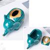 SUREK Fashion Desktop Tissue Box Cover Ceramic Tissue Box Holder Elephant Tissue Box Dispenser Cute Napkin Holder Creative Tissue Case Refillable, Dark Blue view 3