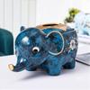 SUREK Fashion Desktop Tissue Box Cover Ceramic Tissue Box Holder Elephant Tissue Box Dispenser Cute Napkin Holder Creative Tissue Case Refillable, Dark Blue view 4