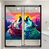 Dunmat Abstract Howling Wolf Window Privacy Film Colorful Forest Animals Stained Glass Window Coverings Self-Adhesive Glass Sticker Frosted Window Film for Home Office Stores 17.7Wx23.6L-inch x2 Pcs view 1