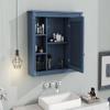 35'' x 28'' Royal Blue Wall Mounted Bathroom Storage Cabinet, Modern Bathroom Wall Cabinet with Mirror, Mirror Cabinet with 6 Open Shelves (Not Include Bathroom Vanity) view 2