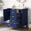 30" Bathroom Vanity, Modern Bathroom Cabinet with Sink Combo Set, Bathroom Storage Cabinet with a Soft Closing Door and 3 Drawers, Solid Wood Frame(Blue) view 1