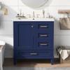 30" Bathroom Vanity, Modern Bathroom Cabinet with Sink Combo Set, Bathroom Storage Cabinet with a Soft Closing Door and 3 Drawers, Solid Wood Frame(Blue) view 2
