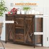 GOWE Industrial Farmhouse Buffet Cabinet, Kitchen Sideboard with Sliding Barn Doors, Three Drawers and Adjustable Shelves for Living Room, Dining Room, Rustic Brown view 4