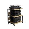 3/4/5-Tier Media Storage Cabinet, Movable Audio Video Component Media Stand CD Playe Stand Stereo Rack Audio Tower Multi-Function Open Storage Wooden Shelf for Home/Office/Theater ( Size : 3 Tier ) view 1