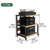 3/4/5-Tier Media Storage Cabinet, Movable Audio Video Component Media Stand CD Playe Stand Stereo Rack Audio Tower Multi-Function Open Storage Wooden Shelf for Home/Office/Theater ( Size : 3 Tier ) view 2