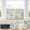 Sage Green Leaves Indoor Air Conditioner Cover for Window Units, Double Insulation Adjustable Waterproof Indoor AC Cover with Elastic Straps 21'' x 15'' x 3.5'' Wildflower Herbs Floral Spring Summer view 3