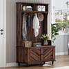 GOWE U-Can Hall Tree with 4 Hooks, Coat Hanger, Entryway Bench, Storage Bench, 3-in-1 Design, 40INCH, for Entrance, Hallway view 1