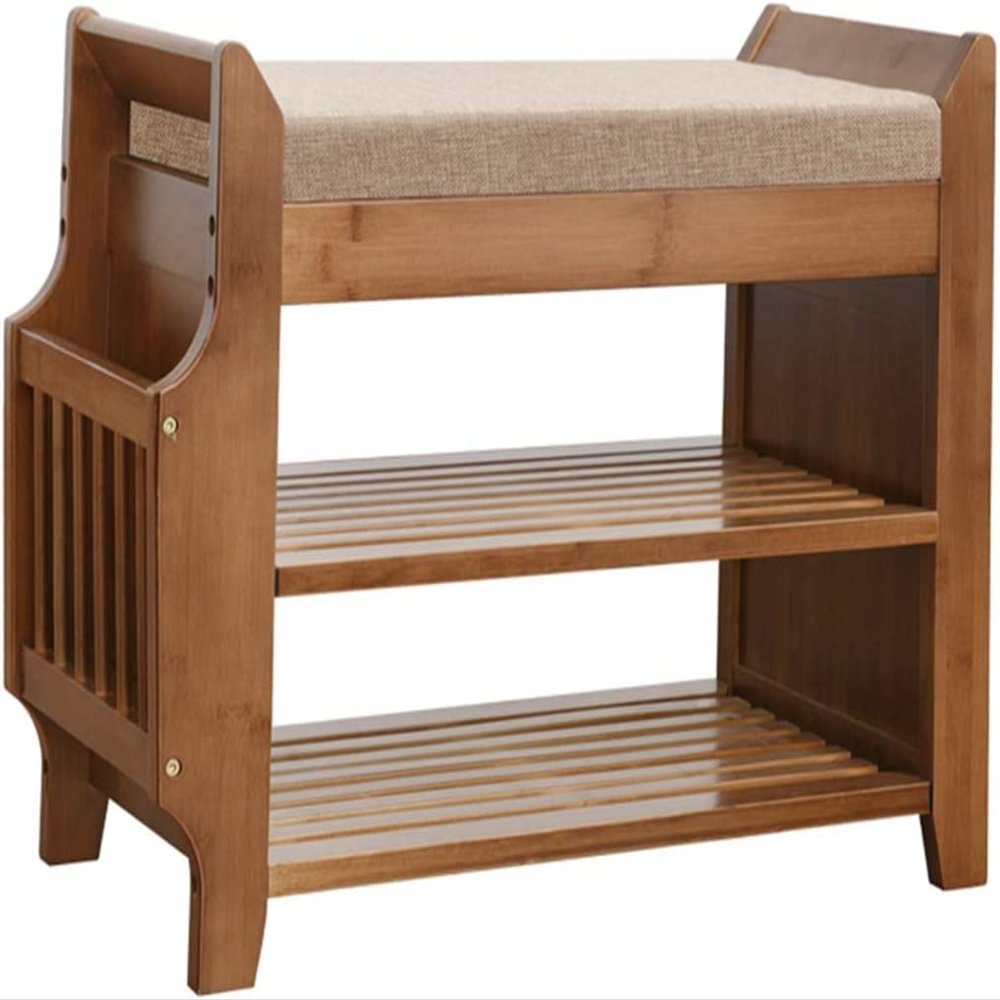 HAOKAZLBR Shoe Bench for Living Room, Entryway Bench, Shoe Rack Bench at The Door, Household Shoe Cabinet with Soft Cushion, Footstool at The Foot of The Bed in The Bedroom ( Size : 62*29.5*49.5cm )