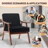 CIATRE Mid-Century Modern Wingback Chair with Solid Wood Frame and Plush Velvet Upholstery - Perfect Accent Chair for Bedroom, Living Room, and Reading Nook (BlackVelvet) view 2