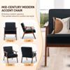 CIATRE Mid-Century Modern Wingback Chair with Solid Wood Frame and Plush Velvet Upholstery - Perfect Accent Chair for Bedroom, Living Room, and Reading Nook (BlackVelvet) view 3