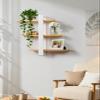 SUMGAR Floating Shelves White for Wall Mounted Shelving Unit All Pine Wood 3 Tier Large Shelf for Bedroom Living Room Office Bathroom Home Decoration Storage Plant Photo Display Modern 20in view 2