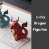 AETVRNI Small Chinese Dragon Statue Traditional Chinese Decor Little Porcelain Dragon Figurine Mythical Creature Animals Decorative Collectible Figurines Dcor,Red view 2