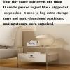 JAVYPPT Simple Bedside Table, Modern Storage Suspended Bedside Table, Smart Anti-Bleeding and Easy-Care Storage Cabinet for Bedroom, Living Room (Size : D) view 4