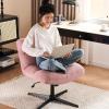 Criss Cross Chair - Wide Armless Desk Chair No Wheels, Cross Legged Office Chair, Adjustable Modern 360 Swivel Vanity,135 Rocking Ergonomic Mid Back Computer Task Chair (Color : Pink) view 3