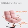 Criss Cross Chair - Wide Armless Desk Chair No Wheels, Cross Legged Office Chair, Adjustable Modern 360 Swivel Vanity,135 Rocking Ergonomic Mid Back Computer Task Chair (Color : Pink) view 4