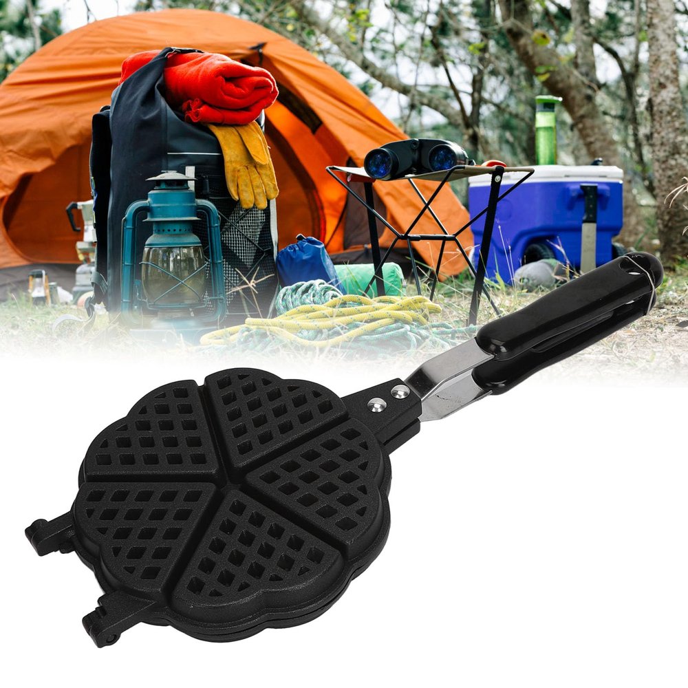 Pan Waffle Maker, Camp Stove Top Waffle Skillet Nonstick Waffle Maker Pan With Removable Plates for Waffles Toaster Breakfast