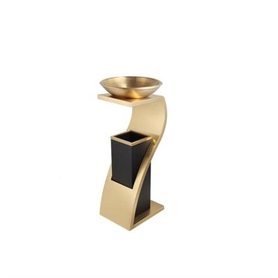 LOVULIFE Outdoor Trash Can Kitchen Trash Can Trash Can Hotel KTV Elevator Lobby Corridor Vertical Stainless Steel Trash Can with Ashtray Outdoor Trash Can for Patio (Size : C)