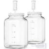 Folinstall 1.5 Gallon Large Fermentation Jars with 2 Airtight Lids and 3 Airlocks, Wide Mouth Glass Mason Jar with Scale Mark, Pickle jars, Mead Making Kit, Kimchi Containers, 2 Pack view 1