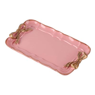 IBWell Resin Aesthetic Room Dcor Pink Jewelry Tray Cute Home Decor Aesthetic Trays for Decor Girly Room Dcor