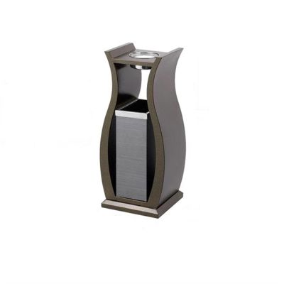 LOVULIFE Outdoor Trash Can Kitchen Trash Can Stainless Steel Trash Can Hotel Vertical Hotel Special Lobby Corridor Hall Ktv Office Building with Ashtray Outdoor Trash Can for Patio (Size : C)
