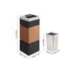 LOVULIFE Outdoor Trash Can Kitchen Trash Can Hotel Garbage Cans Lobby with Ashtray Lobby Elevator Entrance Vertical Shopping Mall Smoke Cans Stainless Steel Outdoor Trash Can for Patio (Size : B) view 2