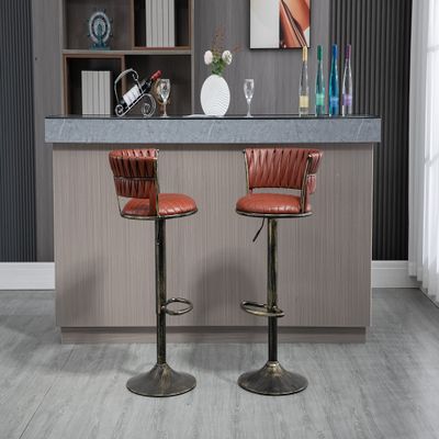 GOWE COOLMORE Swivel Bar Stools Set of 2 Adjustable Counter Height Chairs with Footrest for Kitchen, Dining Room 2PC/Set