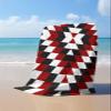 Kewadony Beach Towels Oversized 35x70 Inches, Boho Red Rustic Geometric Microfiber Fast Drying Beach Towel, Southwestern Abstract Texture Soft Absorbent Pool Towels for Beach, Hotel, Swimming, Bath view 2