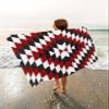 Kewadony Beach Towels Oversized 35x70 Inches, Boho Red Rustic Geometric Microfiber Fast Drying Beach Towel, Southwestern Abstract Texture Soft Absorbent Pool Towels for Beach, Hotel, Swimming, Bath view 3