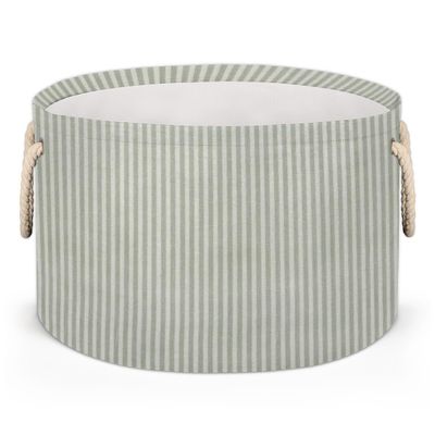 Hsnar Ticking Stripe Canvas Collapsible Organizer Storage Baskets for Organizing Laundry Hamper Storage Bins for Clothes Bedroom