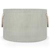 Hsnar Ticking Stripe Canvas Collapsible Organizer Storage Baskets for Organizing Laundry Hamper Storage Bins for Clothes Bedroom view 2