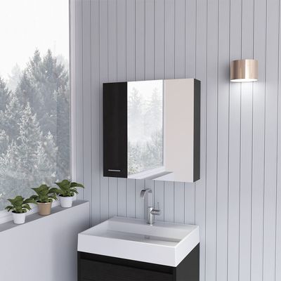 Sines Medicine Cabinet, Four Internal Shelves, Double Door -Black