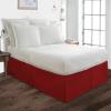 British-Linen Queen-XL (60 x 84) Inch Pleated Bed Skirt - Bed Frame & Box Spring Cover - 12 Inch Tailored Drop, 100% Microfiber Pleated Dust Ruffle - Easy Fit & Wrinkle Free - Burgundy Solid. view 2