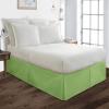 British-Linen Short Queen (60 x 75) Inch Pleated Bed Skirt - Bed Frame & Box Spring Cover - 12 Inch Tailored Drop, 100% Microfiber Pleated Dust Ruffle - Easy Fit & Wrinkle Free - Sage Solid. view 2