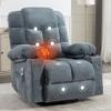 Massage Recliner Chair for Adults, Oversized Swivel Rocking Chair with Heated & 2 Cup Holders & USB Charge Port Home Theater Seating Lazy Boy Recliner Single Sofa Seat with Adjustable Footrest, Blue view 1
