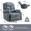 Massage Recliner Chair for Adults, Oversized Swivel Rocking Chair with Heated & 2 Cup Holders & USB Charge Port Home Theater Seating Lazy Boy Recliner Single Sofa Seat with Adjustable Footrest, Blue view 2