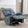 Massage Recliner Chair for Adults, Oversized Swivel Rocking Chair with Heated & 2 Cup Holders & USB Charge Port Home Theater Seating Lazy Boy Recliner Single Sofa Seat with Adjustable Footrest, Blue view 3