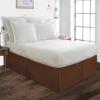 British-Linen Full (54 x 75) Inch Pleated Bed Skirt - Bed Frame & Box Spring Cover - 30 Inch Tailored Drop, 100% Microfiber Pleated Dust Ruffle - Easy Fit & Wrinkle Free - Chocolate Solid. view 2