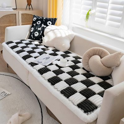 BFYYML Custom Funny Fuzzy Couch Covers for Sofa,Pet Mat Bed Couch Cover Washable(Various Sizes and Colours) for Cats Dogs,Pets(Tartan Black)