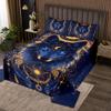 Wolf Kids Bedspread Queen Size,Stars Sun Moon Dreamcatcher Modern Geomety Lines Coverlet Set,Boys Girls Room Decor,Wild Animal Rustic Quilted Coverlet,Psychedelic Boho Bedding Quilt,2 Pillowcases view 1