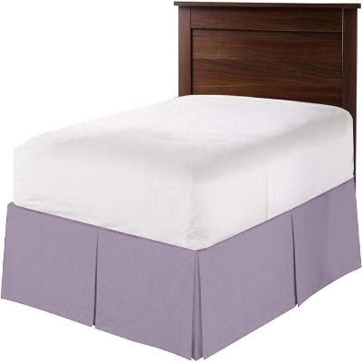 British-Linen RV Bunk (42 x 80) Inch Pleated Bed Skirt - Bed Frame & Box Spring Cover - 16 Inch Tailored Drop, 100% Microfiber Pleated Dust Ruffle - Easy Fit & Wrinkle Free - Lavender Solid.