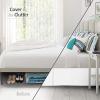 British-Linen Twin-XXL (39 x 84) Inch Pleated Bed Skirt - Bed Frame & Box Spring Cover - 15 Inch Tailored Drop, 100% Microfiber Pleated Dust Ruffle - Easy Fit & Wrinkle Free - Light Blue Solid. view 3