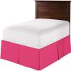British-Linen Queen (60 x 80) Inch Pleated Bed Skirt - Bed Frame & Box Spring Cover - 15 Inch Tailored Drop, 100% Microfiber Pleated Dust Ruffle - Easy Fit & Wrinkle Free - Pink Solid. view 1