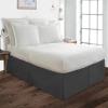 British-Linen Twin-XXL (39 x 84) Inch Pleated Bed Skirt - Bed Frame & Box Spring Cover - 16 Inch Tailored Drop, 100% Microfiber Pleated Dust Ruffle - Easy Fit & Wrinkle Free - Dark Grey Solid. view 2