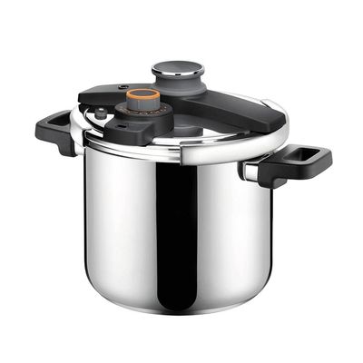 6 Litre Classic Stainless Steel Pressure Cooker,Triple Safety SystemEasy to Clean Easy Cooking Kitchen WareUniversal for Gas Induction Cooker