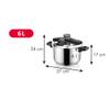 6 Litre Classic Stainless Steel Pressure Cooker,Triple Safety SystemEasy to Clean Easy Cooking Kitchen WareUniversal for Gas Induction Cooker view 4