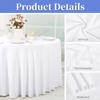 12 Pack White Round Tablecloth 132 Inch Tablecloths,Stain and Wrinkle Resistant Polyester Circle Table Cloth,Washable Fabric White Round Tablecloth for Wedding Banquet Party view 4