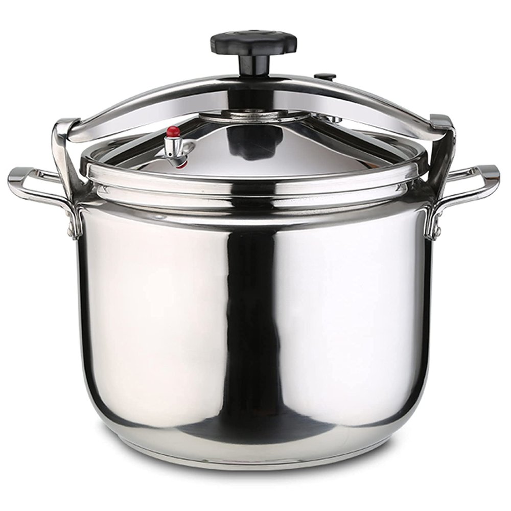 Explosion-Proof High Pressure Cooking Pot,304 Stainless Steel Thicken High Pressure Cooker Induction Cooker Gas Universal for Home Commercial Hotel,Silver-18L
