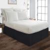 British-Linen Queen (60 x 80) Inch Pleated Bed Skirt - Bed Frame & Box Spring Cover - 12 Inch Tailored Drop, 100% Microfiber Pleated Dust Ruffle - Easy Fit & Wrinkle Free - Black Solid. view 2