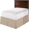 British-Linen RV King (72 x 80) Inch Pleated Bed Skirt - Bed Frame & Box Spring Cover - 15 Inch Tailored Drop, 100% Microfiber Pleated Dust Ruffle - Easy Fit & Wrinkle Free - Taupe Solid. view 1